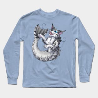 Purrmaid: Silver Tabby Long Sleeve T-Shirt